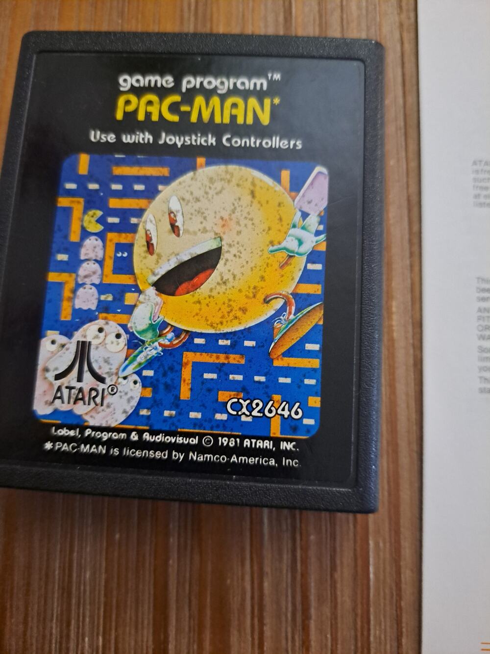 Pac-Man Game Cartridge & Manual for ATARI 2600 Vintage Video Game